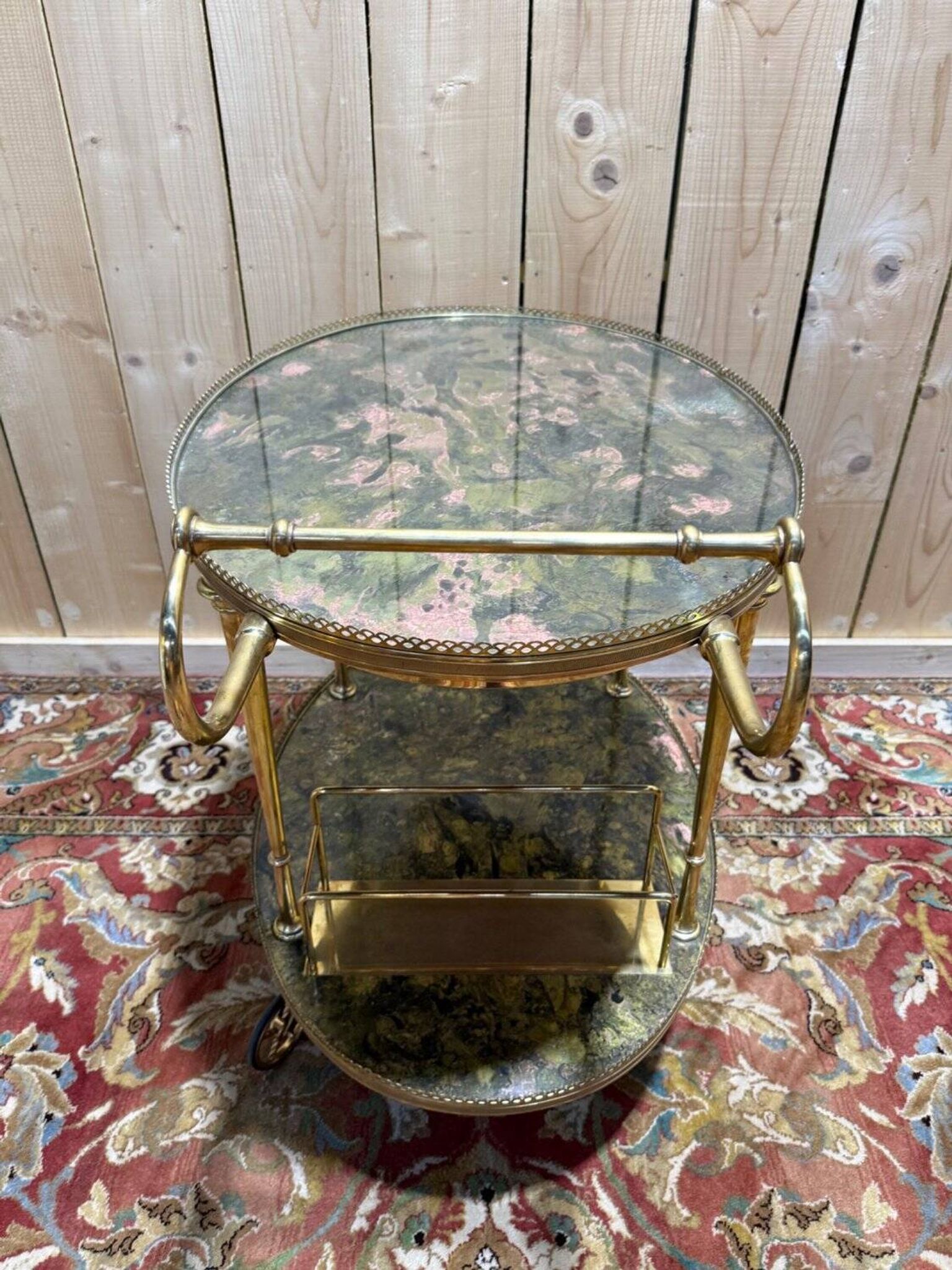 Service dessert in Louis XVI style – Brass & Faux Marble Trays – Year