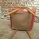 Red armchair with compass feet 50s