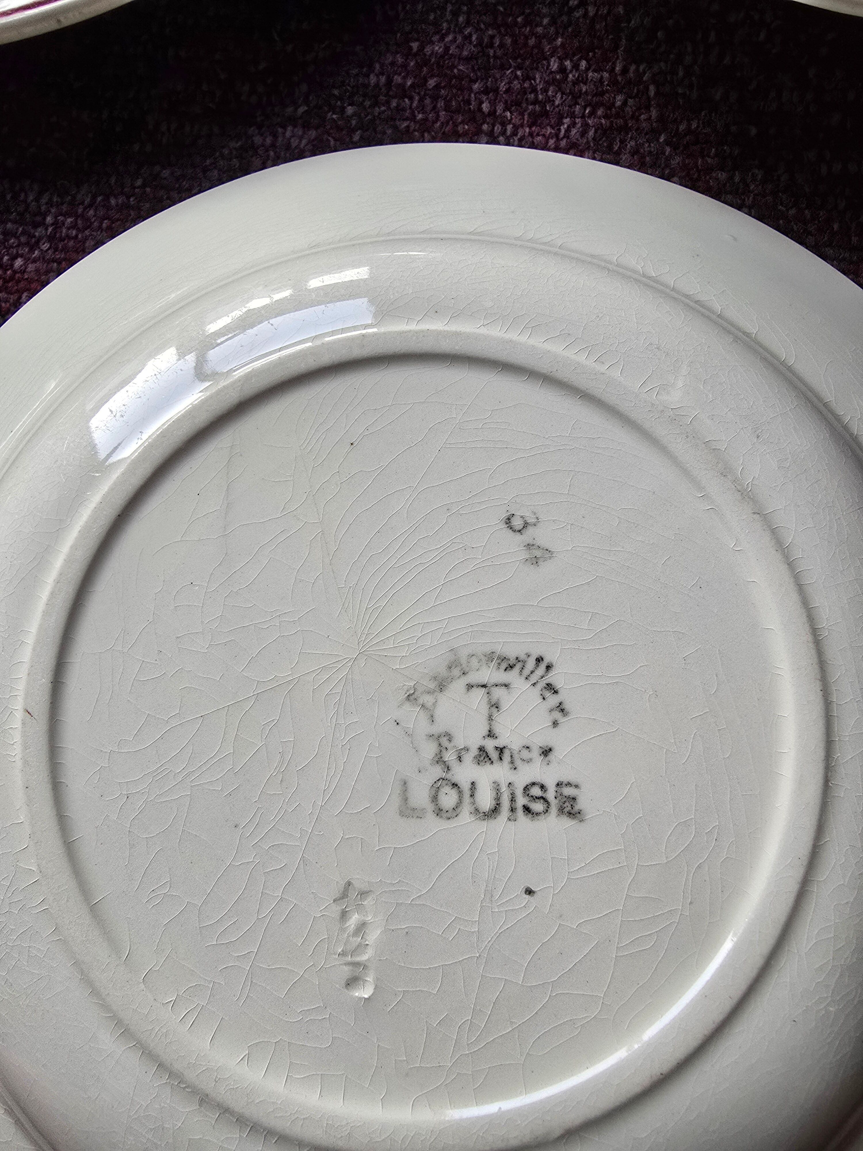 Antique Art Deco plates from the 1930s by Badonviller and Labrut brothers.