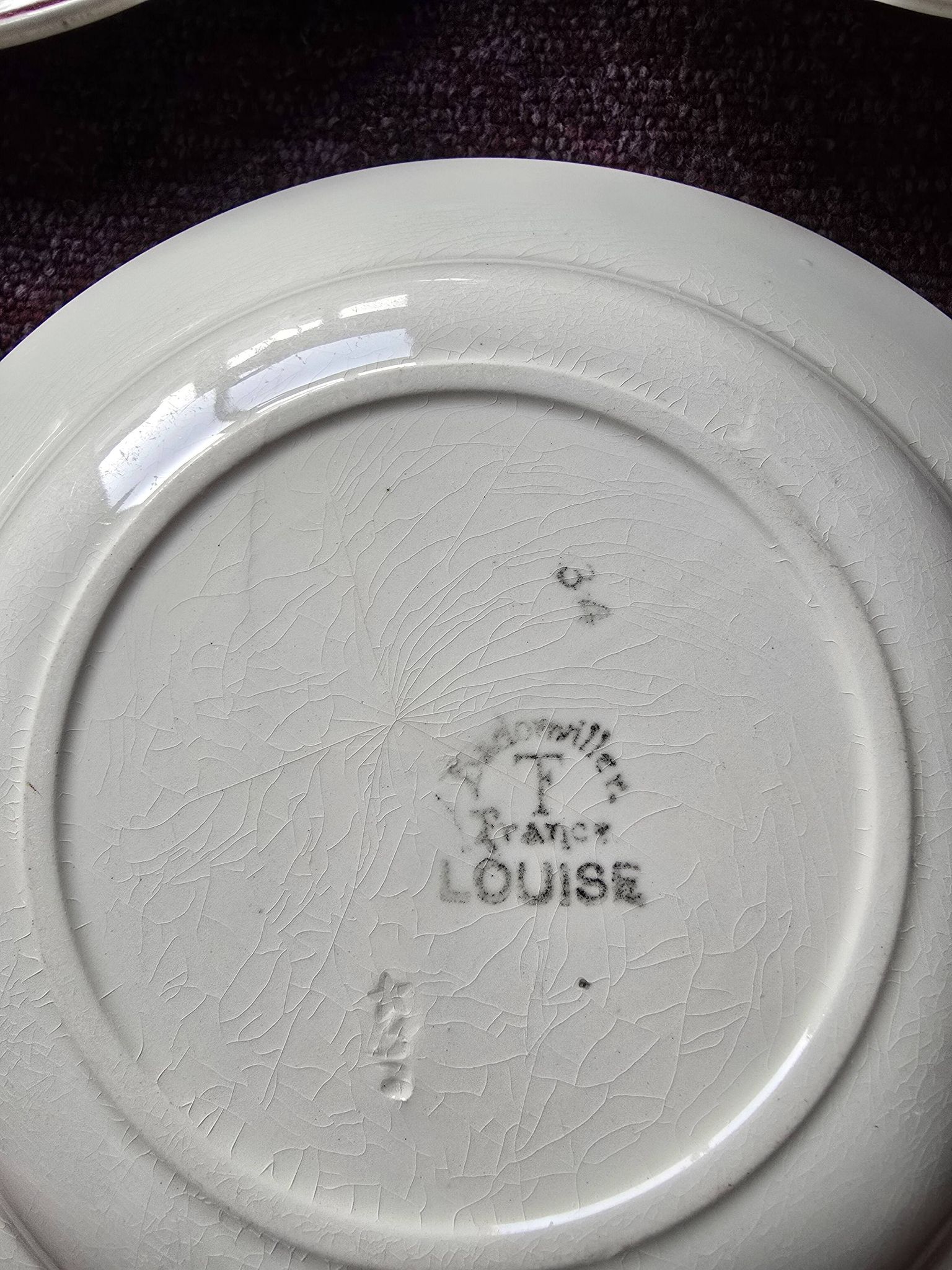 Antique Art Deco plates from the 1930s by Badonviller and Labrut brothers.