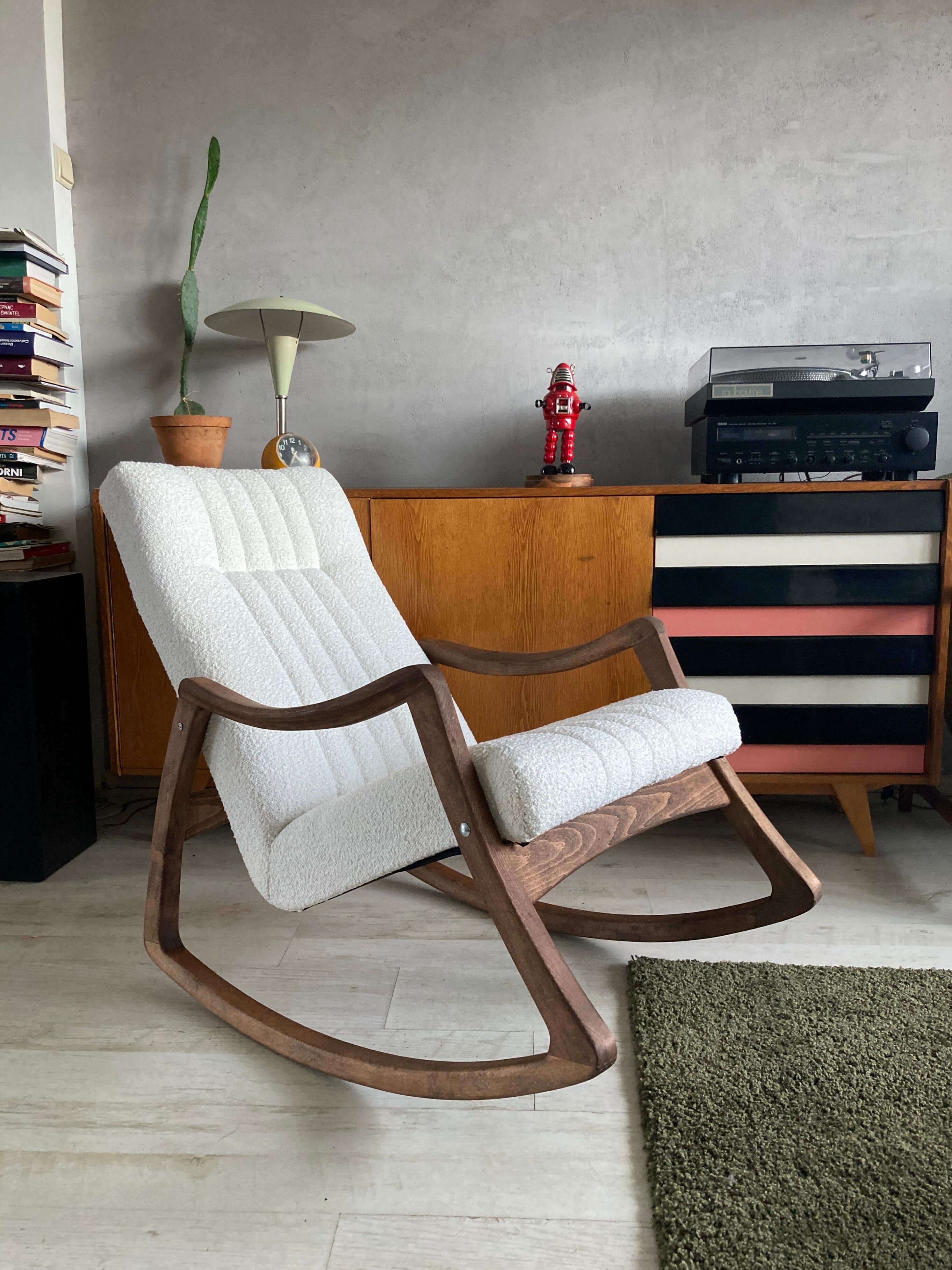 Original mid-century rocking Chair from TON, Czechoslovakia, 1960s