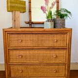 Vintage rattan chest of drawers