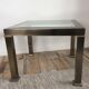 Table basse vintage en laiton et verre biseauté