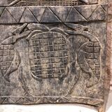 African carved wooden door of the SENOUFO ethnic group in Côte d'Ivoire