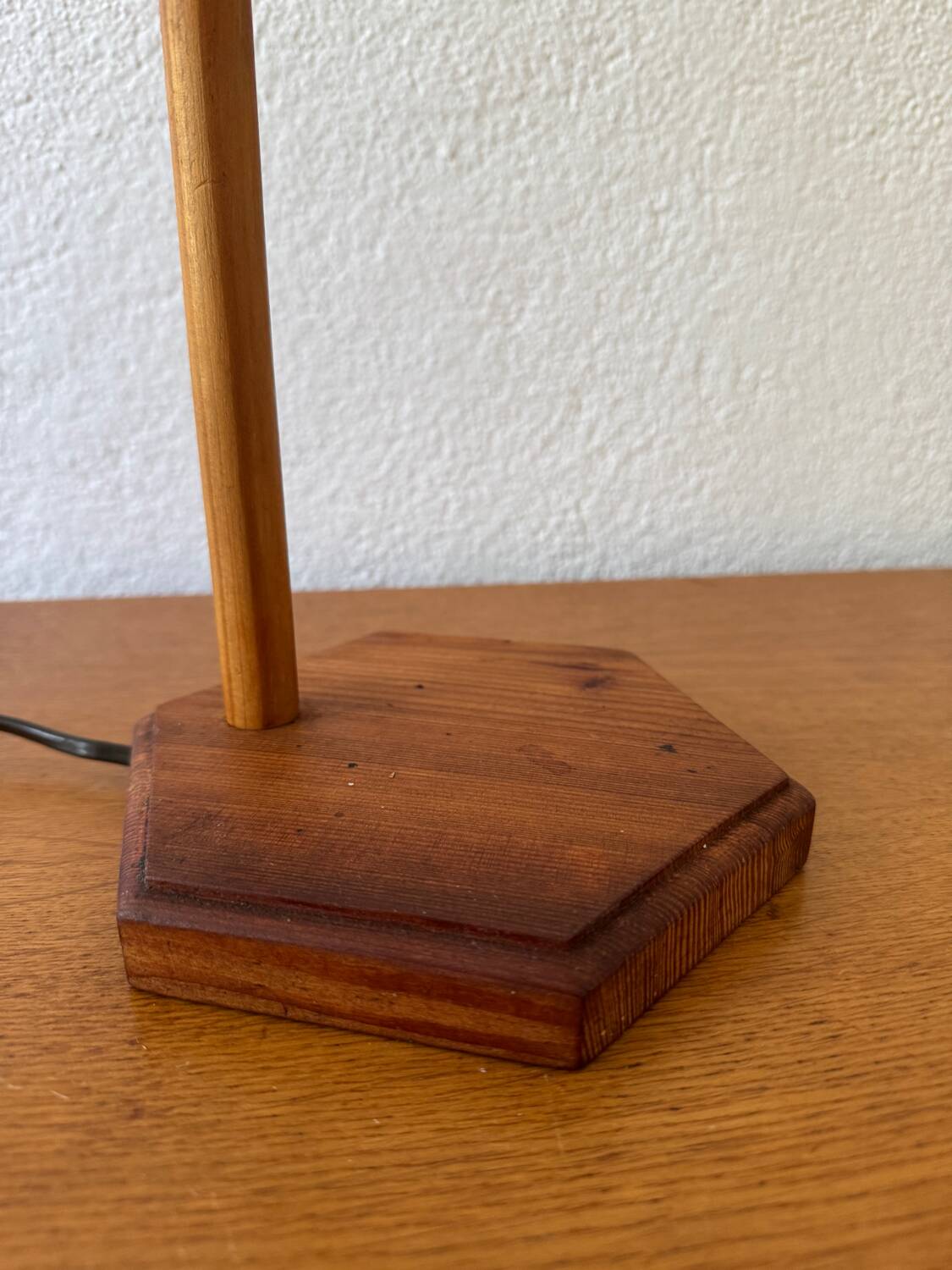 70s wooden desk lamp
