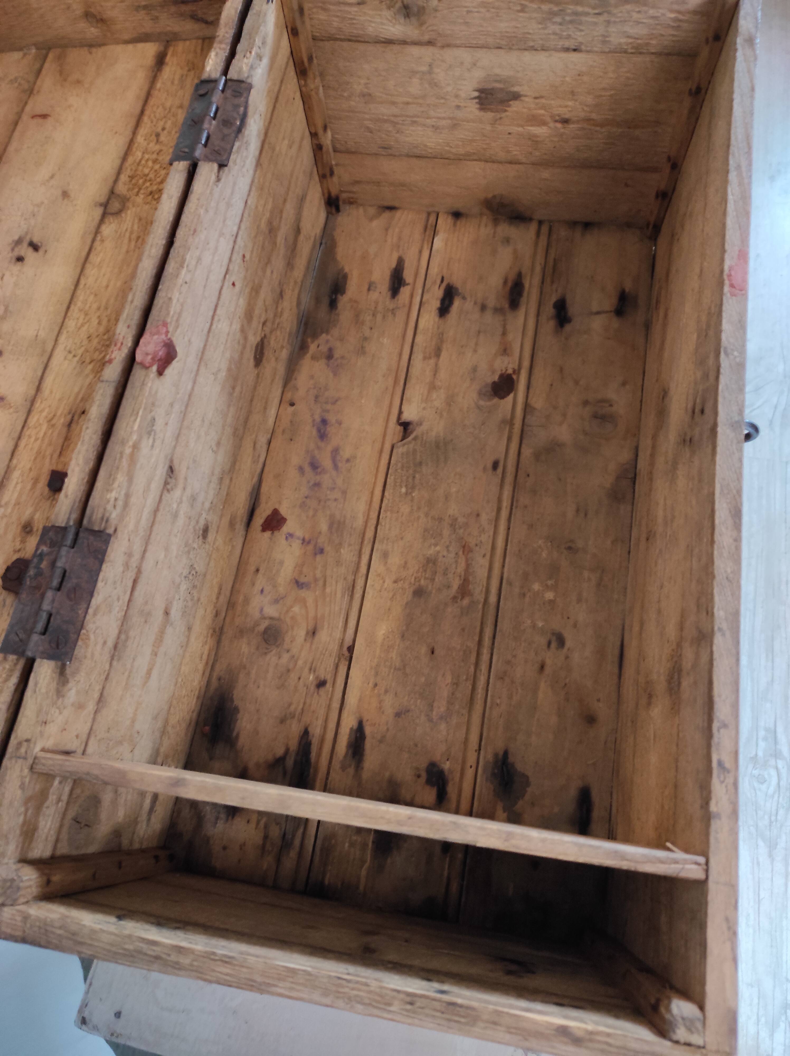 Old wooden workshop box