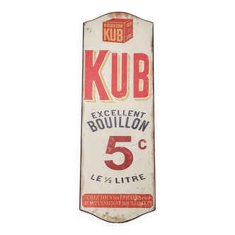 Ancienne plaque émaillée "Bouillon Kub" 21x60cm