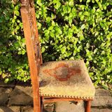 Antique carved walnut chair