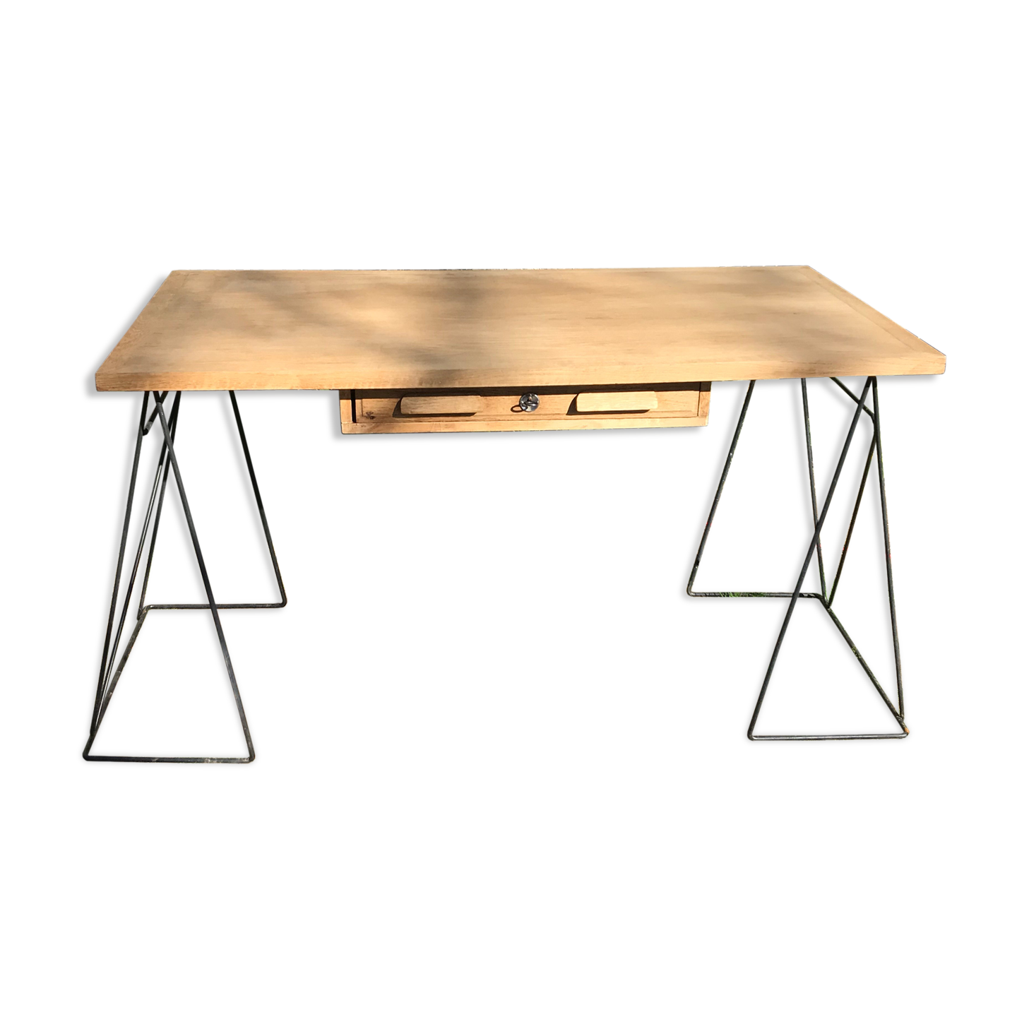 Desk architecture oak and steel design