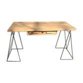 Desk architecture oak and steel design