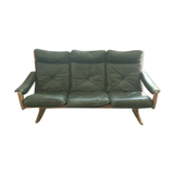 Soda Galvano 3 seater sofa in leather and ash