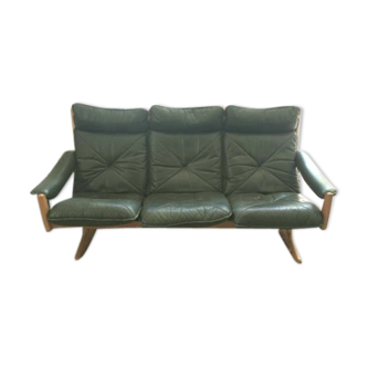 Soda Galvano 3 seater sofa in leather and ash