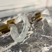 Pair of Murano glass and brass handles, Venice circa 1930