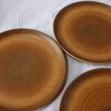 Set of 4 large dinner plates vintage stoneware