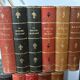 Front of fake leather books for bookcase