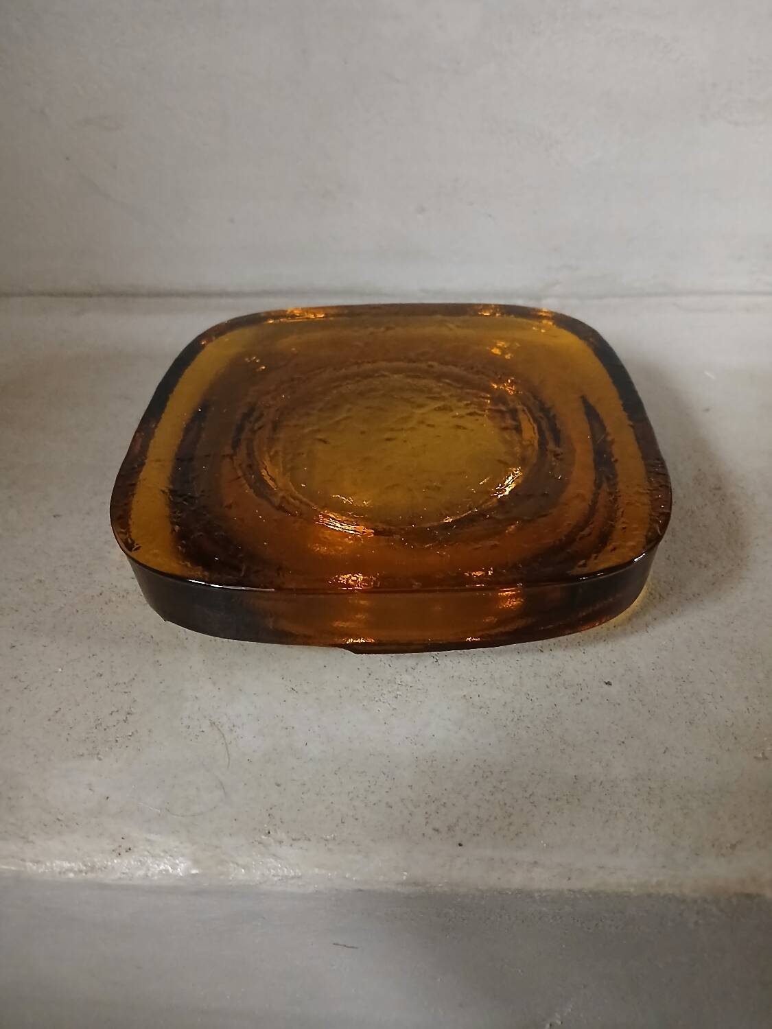 Vintage amber glass ashtray