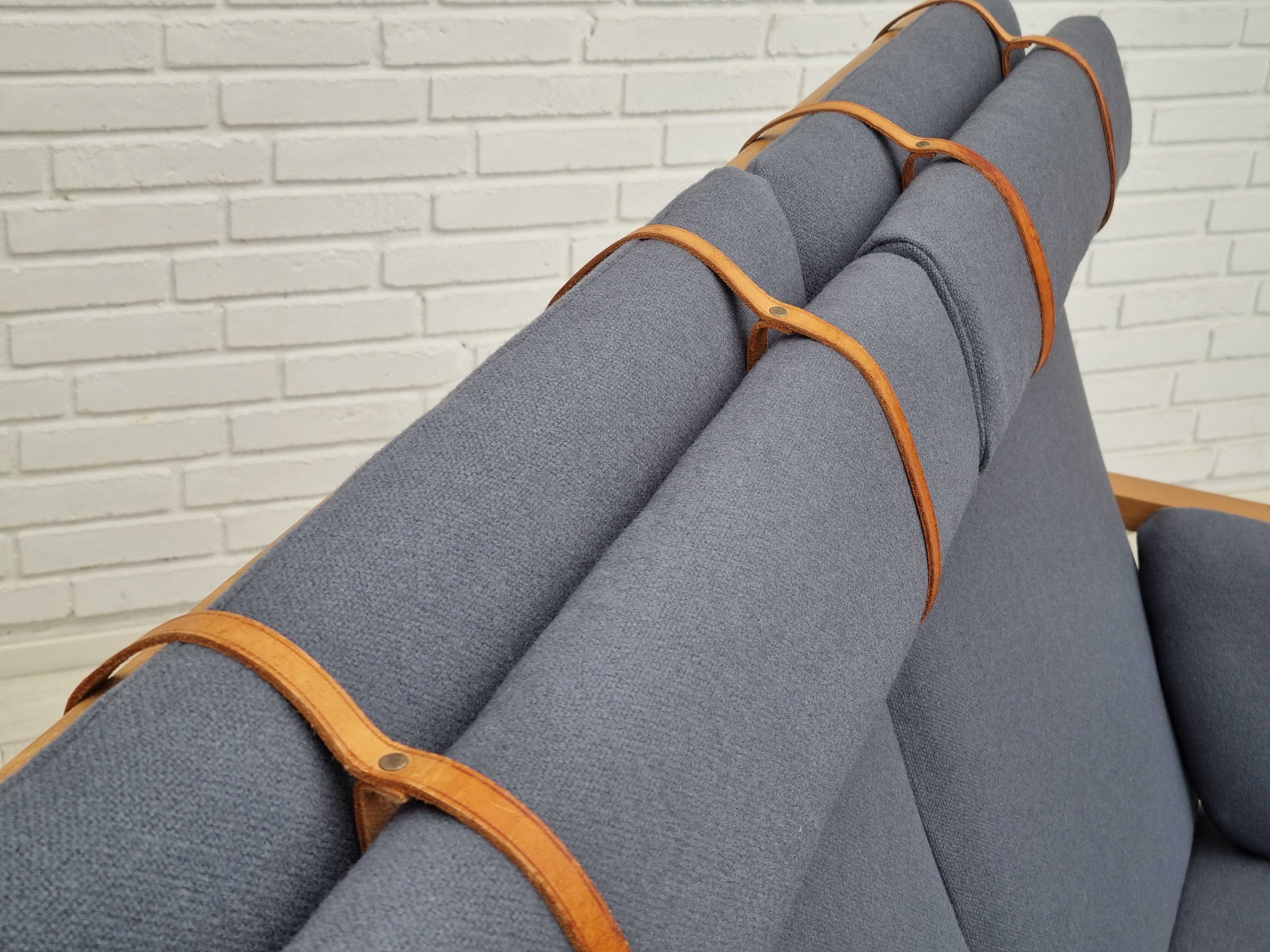 1970s, Danish design by Børge Mogensen, sofa model 2252, oak, furniture wool