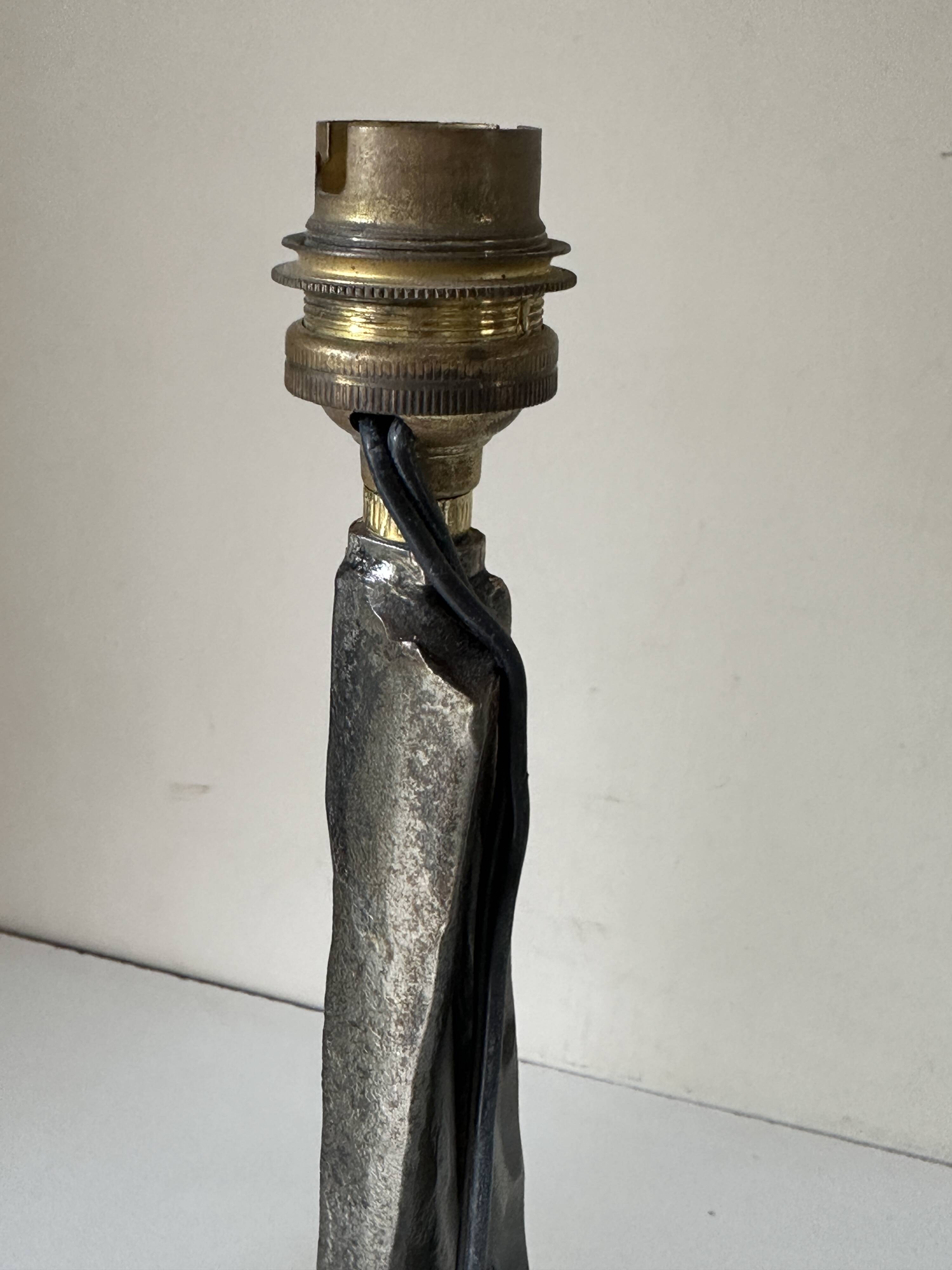 Vintage 60s metal brutalist lamp
