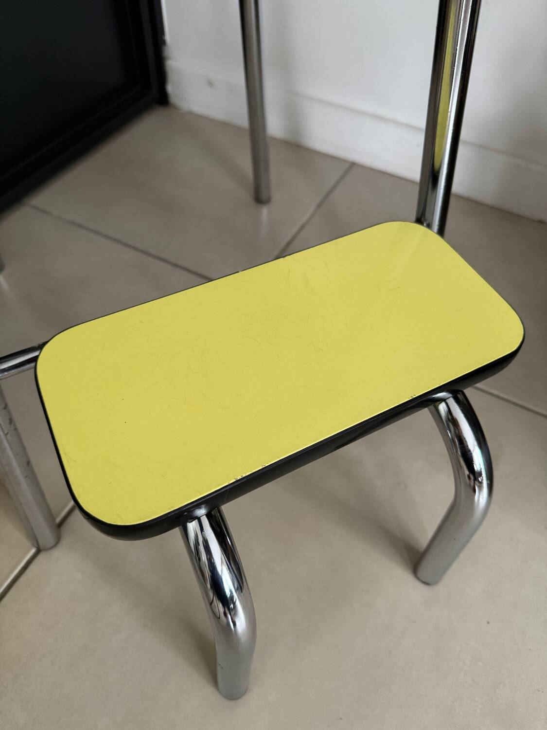 Yellow Formica step stool