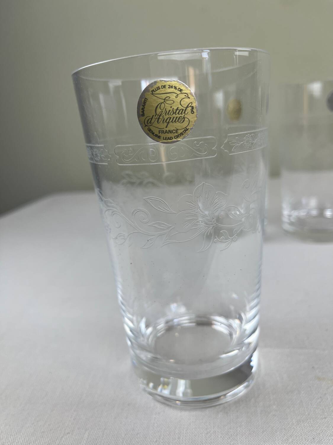 6 engraved glasses