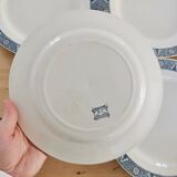 Lot de 4 assiettes Plates terre de fer Vintage, vaiselle ancienne