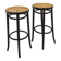 Set jaren 50 houten barkrukken met webbing uit Frankrijk vintage
