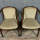 Baumann france pretty pair of curved wooden armchairs circa 1960-1970