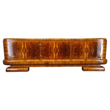 Buffet en noyer Art Déco, Tchécoslovaquie, années 1930