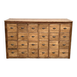 Vintage workshop furniture with 24 drawers in solid pine – 1950s