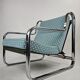 Set of 2 Italian chairs in chrome frame and completely reupholstered