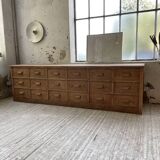 XL oak counter, trade furniture with multi-drawers