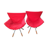 Pair of folding armchairs