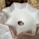 Vintage scalloped opaline pendant light