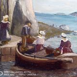Oil on panel signed ED Géliot - 23 x 33 cm - boat in Brittany