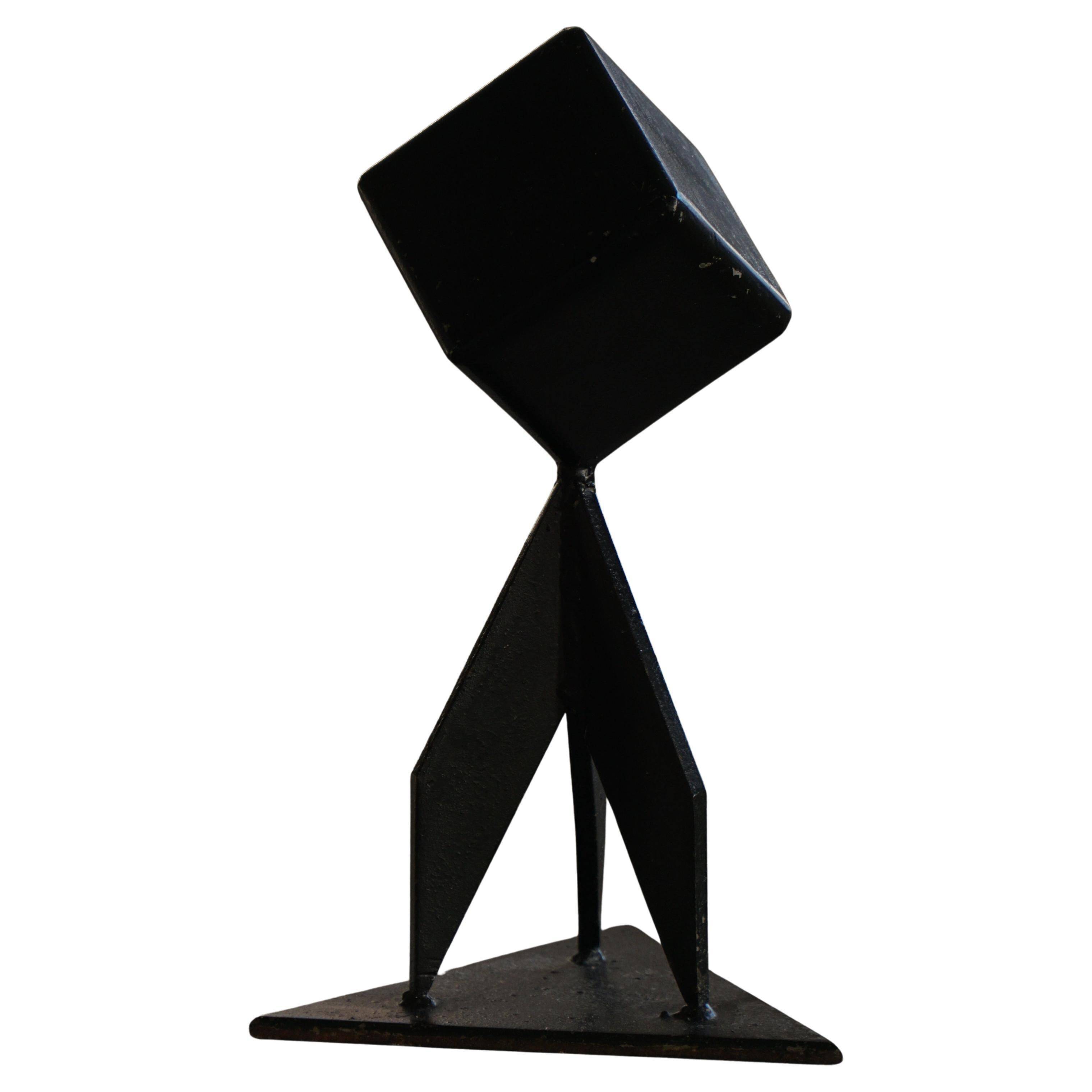 Abstract decorative Scandinavian metal sculpture from the mid-20th century, around the 1950s.