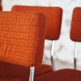 Vintage orange velvet chair, 1970