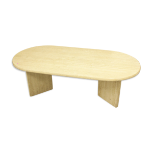 table ovale en travertin