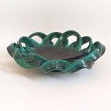 Fruit bowl or woven ceramic pocket tray signed Ceramid 1960s Diameter 32.3 m