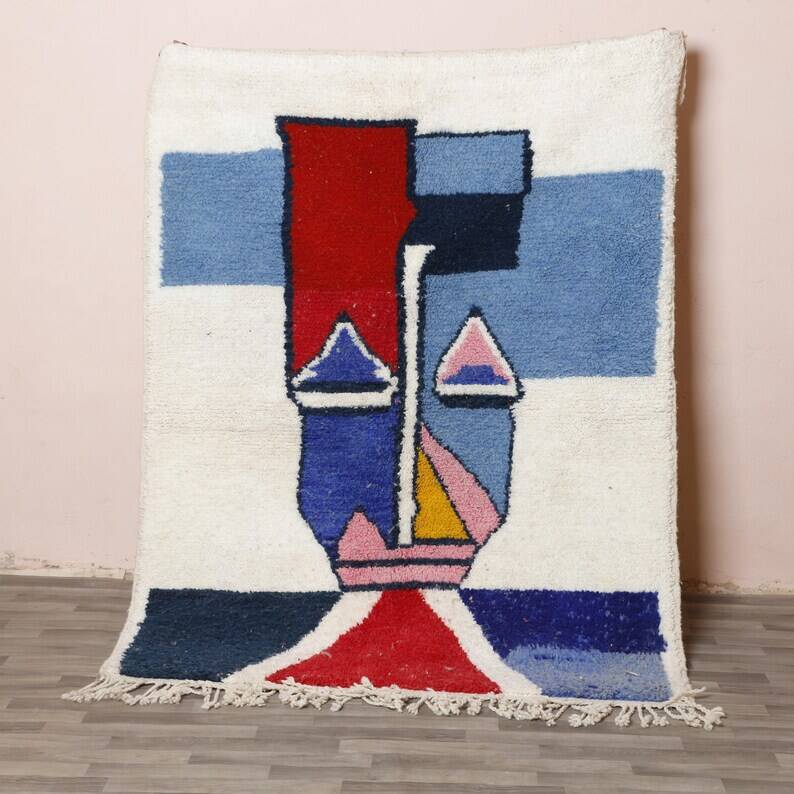 Tapis beni ouraine tissè main traditionnelle taille 150 x 250 cm