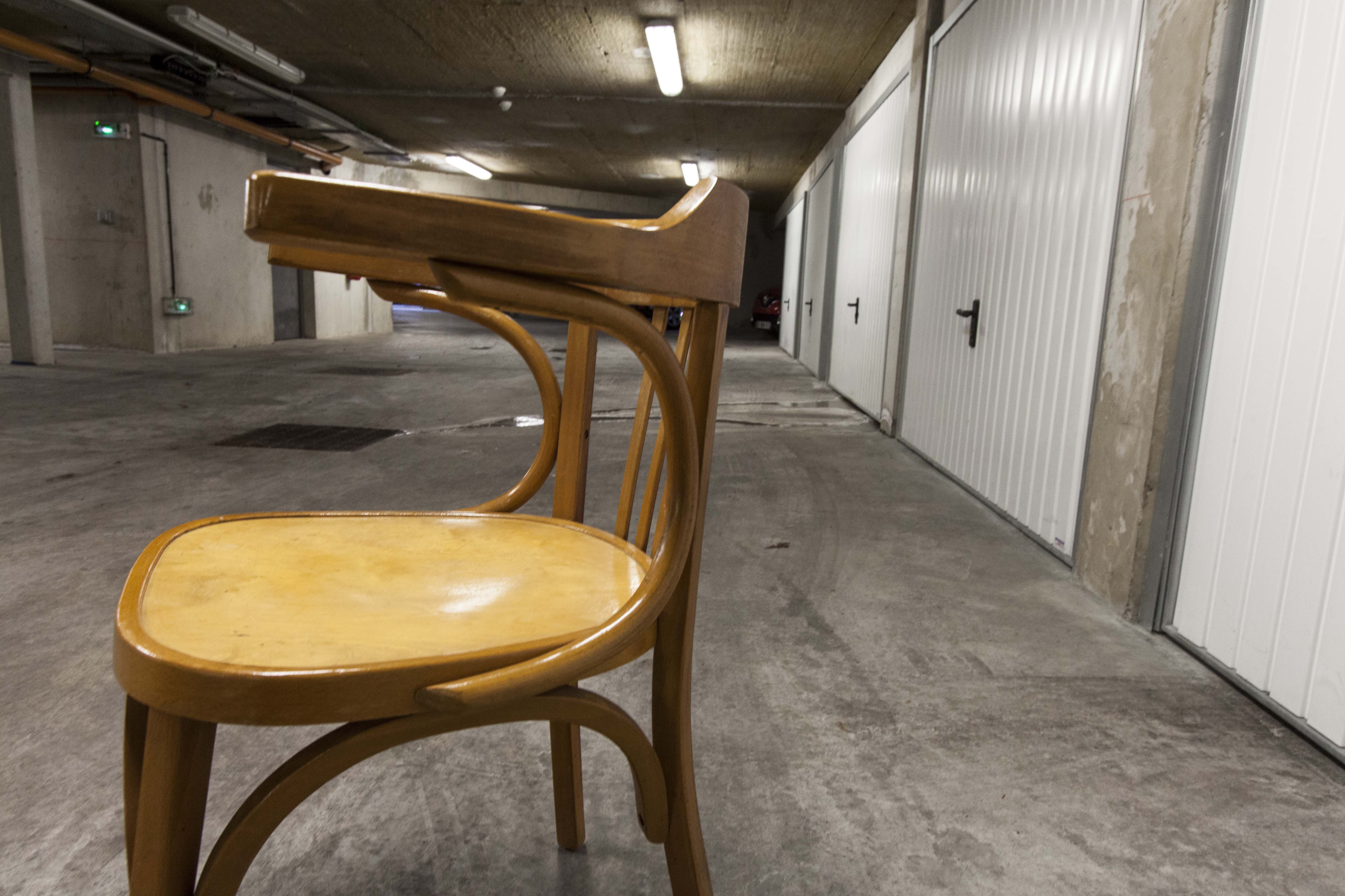 Signed Baumann desk armchair light wood