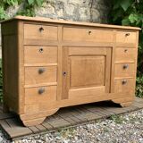 9-drawer art deco sideboard in solid raw oak