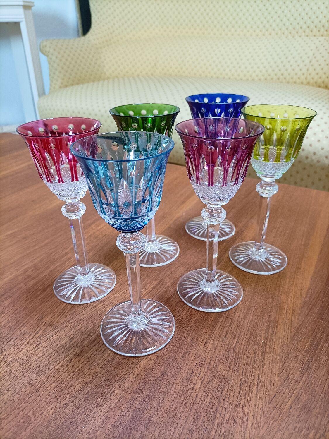 6 Saint Louis lined crystal wine glasses, Tommy model