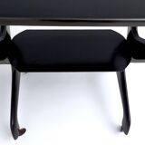 Black Ebonized Beech Serving Cart in the Style of Ico Parisi, Italy
