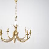 Lustre en laiton et ananas chromé, années 1970