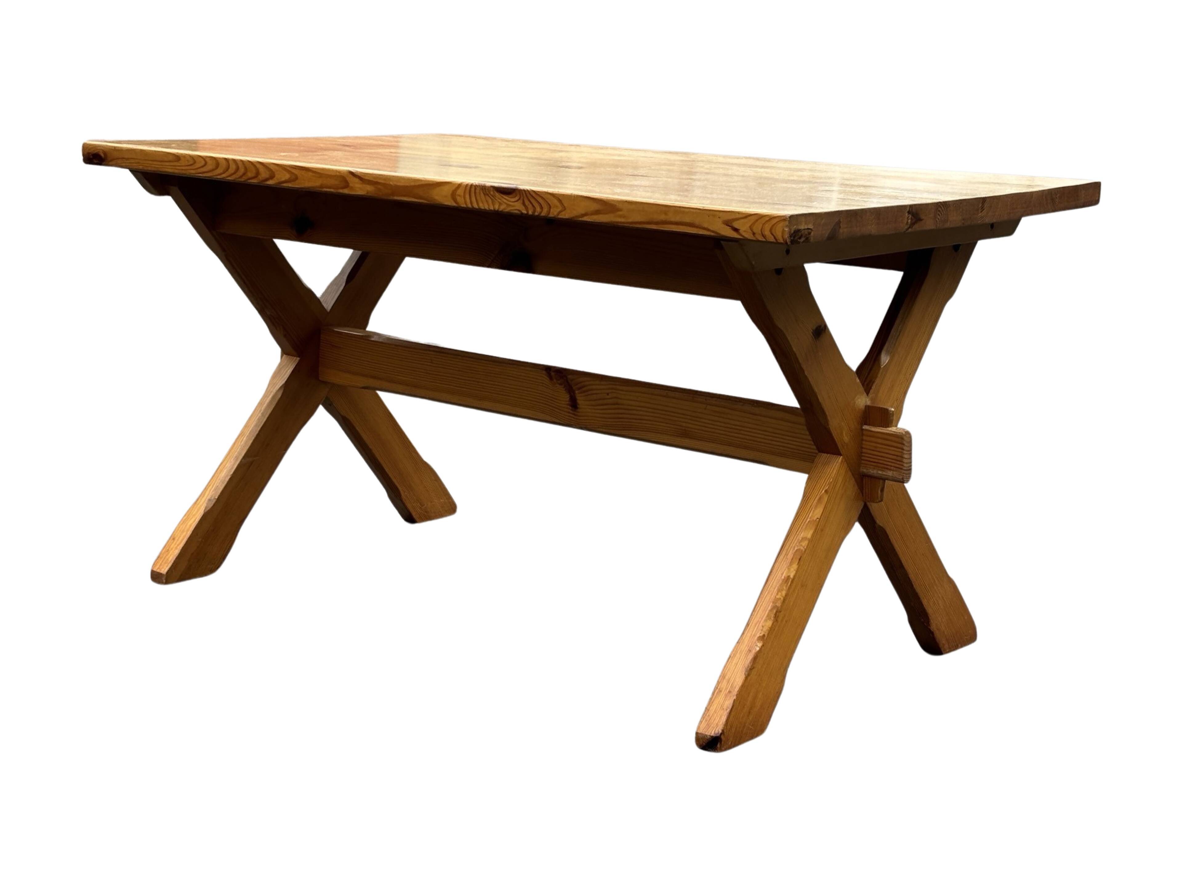 Vintage dining table pinewood 1960 minimalist dining table