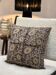 “Indian garden” flower block print cushion - Brown/Yellow