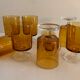 8 orange-yellow glasses Luminarc France