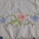 White oval tablecloth large format floral 255X170