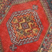 57s Antique Red & Navy Blue Vintage Persian Rug, 106x201Cm