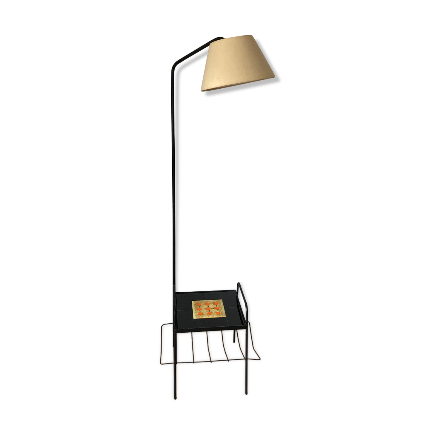 E-reader magazine holder vintage ceramic floor lamp